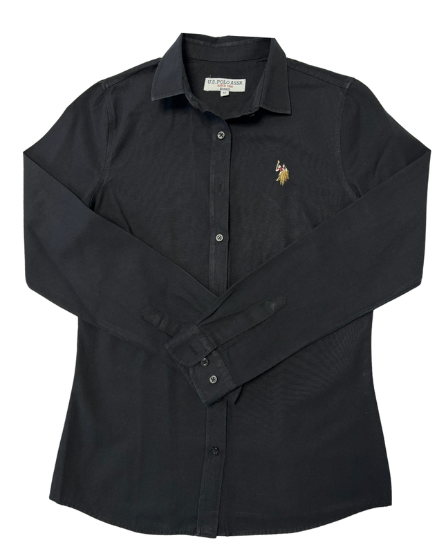 U.S. Polo Assn. Black Fitted Cotton Long Sleeve Shirt