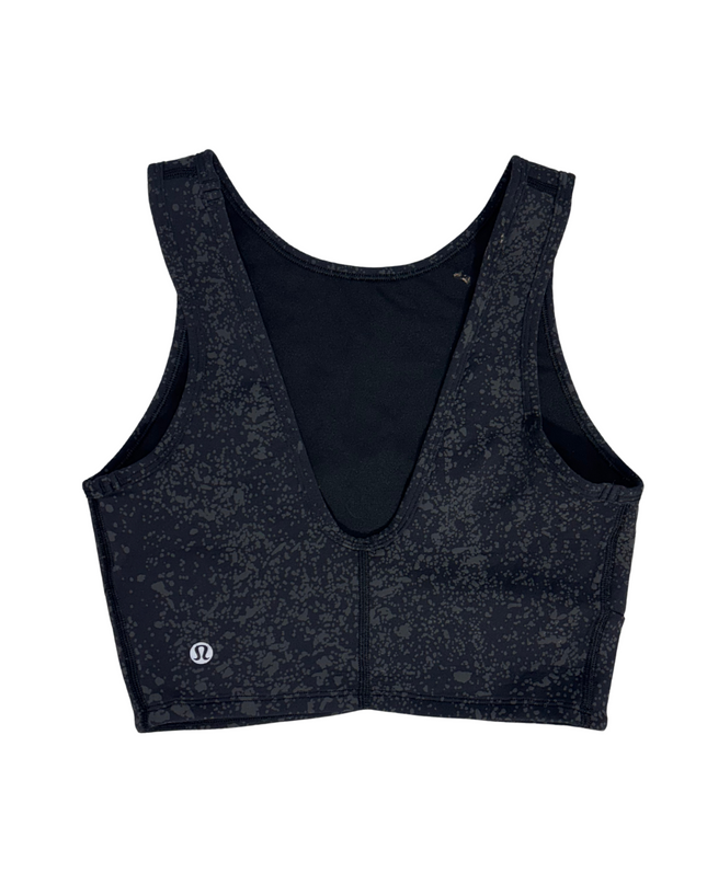 Lululemon x Peloton Black Speckled Workout Crop Top - XS