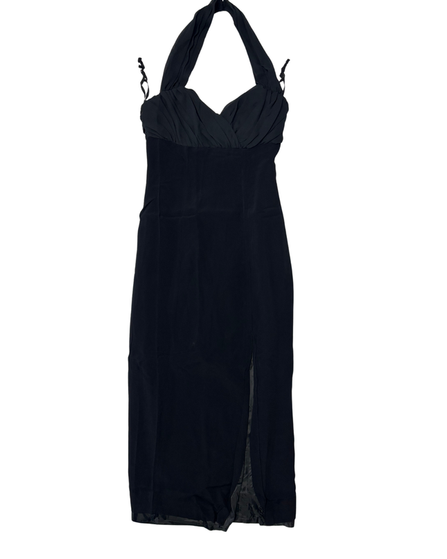 CDC Caren Desirée & Co. Black Halter with Side Slit Evening Gown - XS