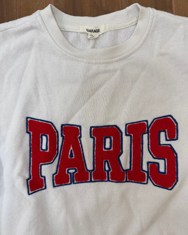 Garage - Paris White Sweatshirt - S