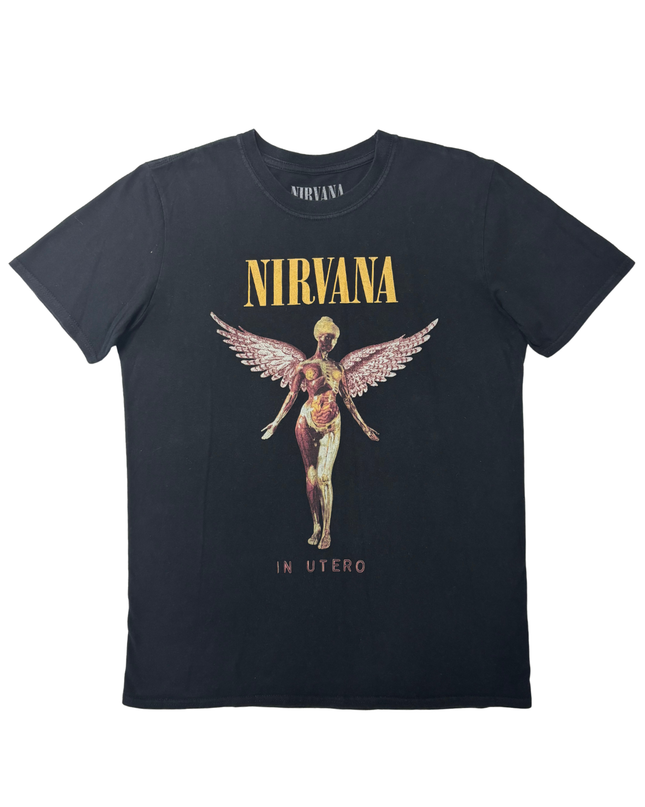 Nirvana In Utero Black Graphic Band T-Shirt - M