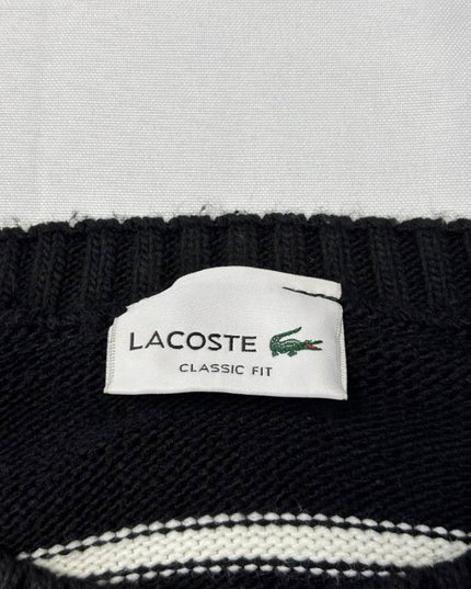Lacoste Black/White Striped Knit Sweater