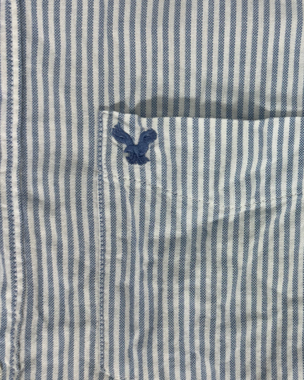 American Eagle Seriously Soft Striped Shirt - Blue/White- M