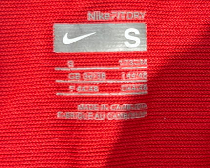 Nike Dri-Fit Polo Red With Grey Placket - XS