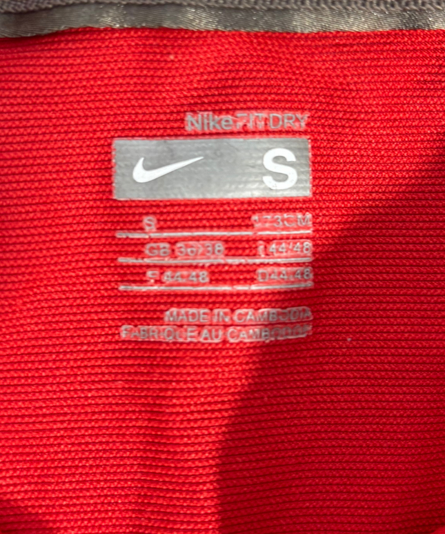 Nike Dri-Fit Polo Red With Grey Placket - XS