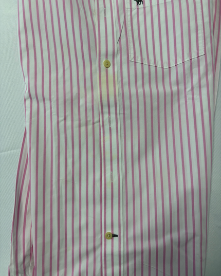 Abercrombie & Fitch Muscle Fit Pink Striped Dress Shirt - L