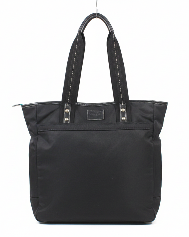 Coach Black Nylon and Leather Tote Bag