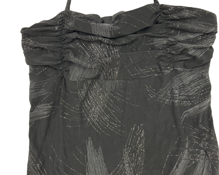 Suzy Shier Y2K Black Metallic Halter Top - XXS