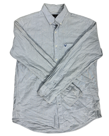 American Eagle Seriously Soft Striped Shirt - Blue/White- M