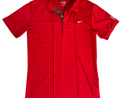 Nike Dri-Fit Polo Red With Grey Placket - XS