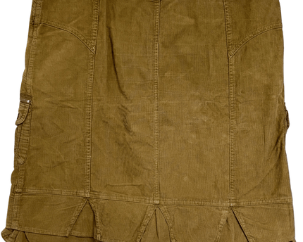 Yessica Utility Style Brown Corduroy Midi Cargo Skirt