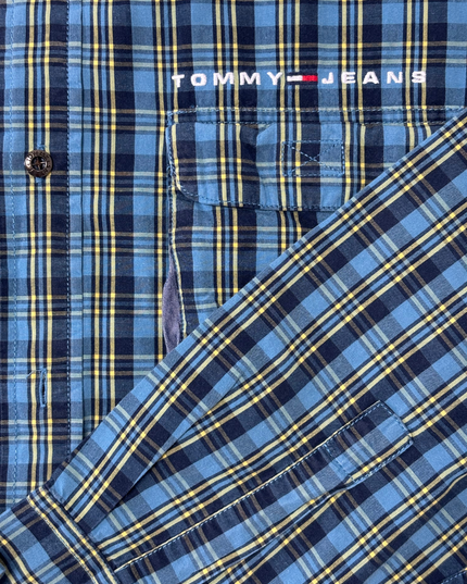 Tommy Jeans Blue & Yellow Plaid Long-Sleeve Button-Up Shirt