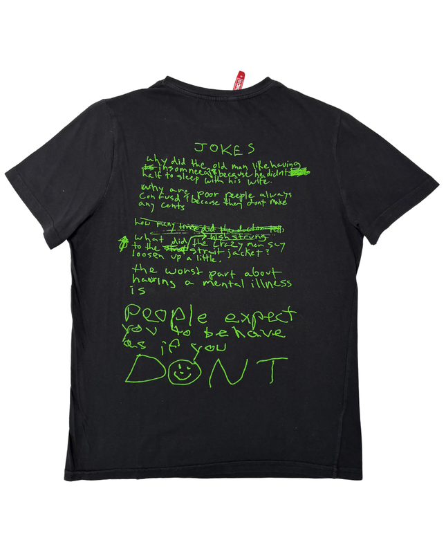 DC Comics Joker “Mental Illness Jokes” Double-Sided Graphic Black T-Shirt