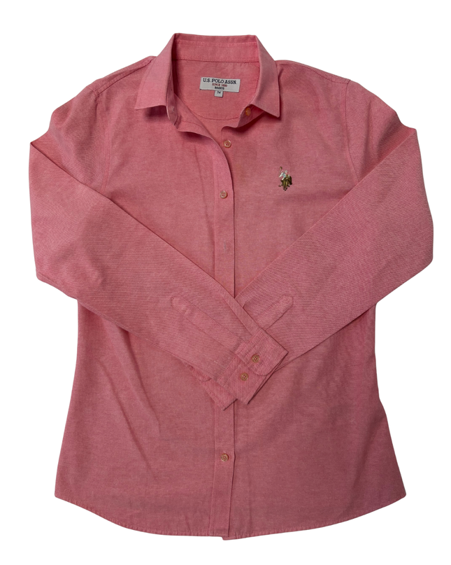 U.S. Polo Assn. Basics Rose Pink Long Sleeve Button-Down Shirt