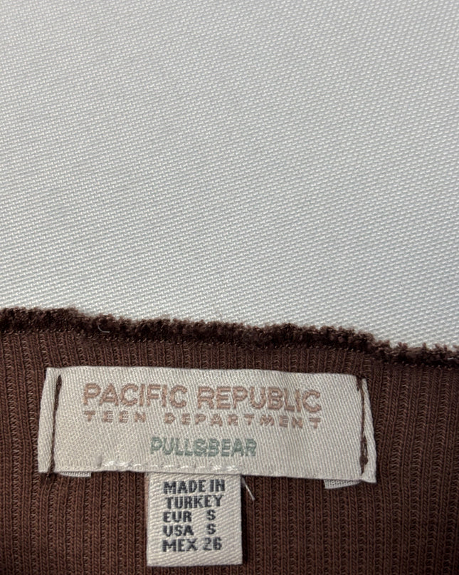 Pull&Bear Brown & Beige Patchwork Ribbed Mini Dress