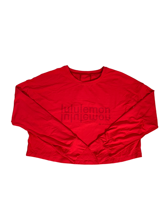 Lululemon Red Lightweight Cropped Long Sleeve Tee - XL