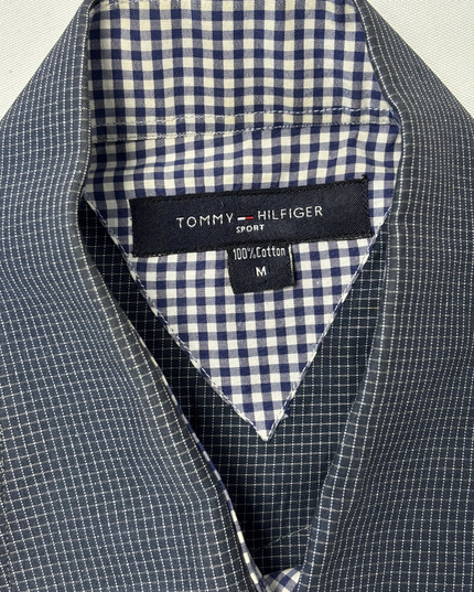 Tommy Hilfiger Sport Navy Micro Check Western Button-Up Shirt