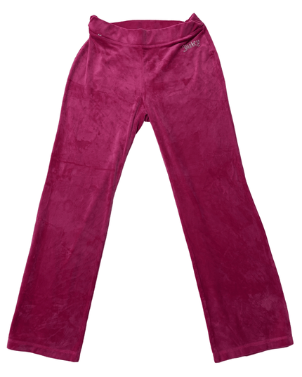 Juicy Couture Fuchsia Pink Rhinestone Velour Track Pants