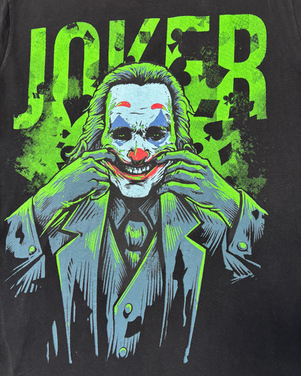 DC Comics Joker “Mental Illness Jokes” Double-Sided Graphic Black T-Shirt