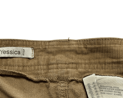 Yessica Utility Style Brown Corduroy Midi Cargo Skirt