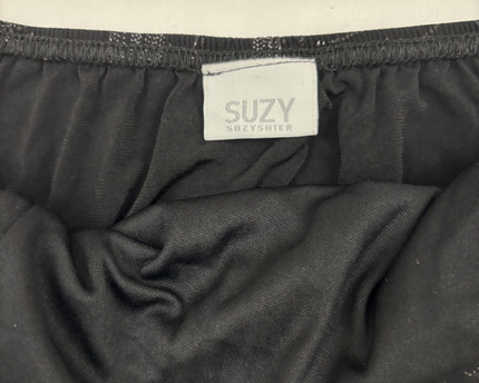 Suzy Shier Y2K Black Metallic Halter Top - XXS
