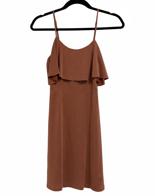 Forever 21 Brown Ruffle Bodice Mini Dress