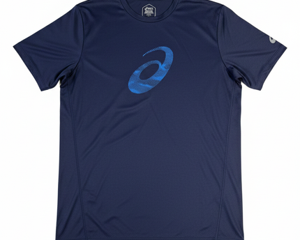 Asics Navy Blue Graphic Print Performance Sports T-Shirt
