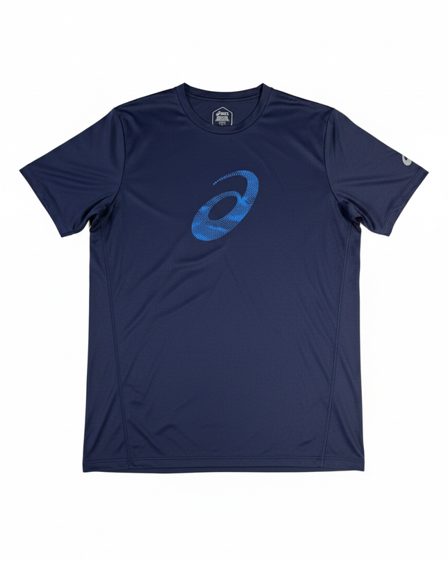 Asics Navy Blue Graphic Print Performance Sports T-Shirt