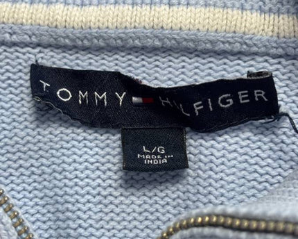 Tommy Hilfiger Light Blue Quarter-Zip Knit Sweater