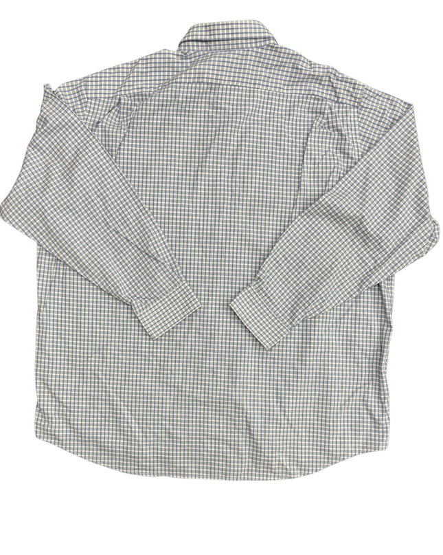 Lacoste Blue & White Gingham Check Long Sleeve Shirt - XXL
