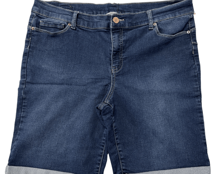Juicy Couture Classic Blue Cuffed Denim Bermuda Shorts