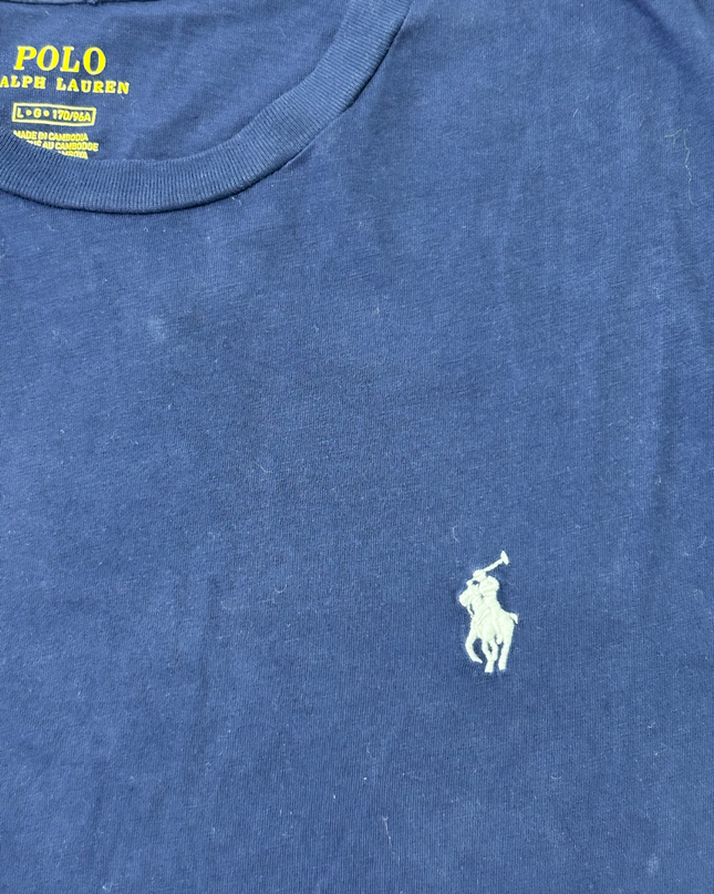 Ralph Lauren Navy Blue Classic Cotton Crewneck T-Shirt