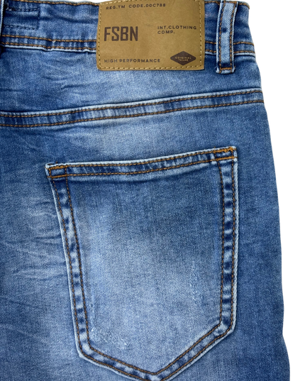 FSBN Blue Wash Slim Fit Denim Jeans Shorts