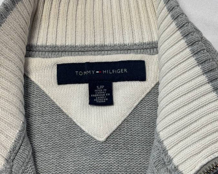 Tommy Hilfiger Grey Full-Zip Cotton Knit Sweater