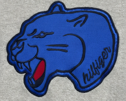 Tommy Hilfiger Grey Panther Patch Pima Cotton Crewneck Sweater
