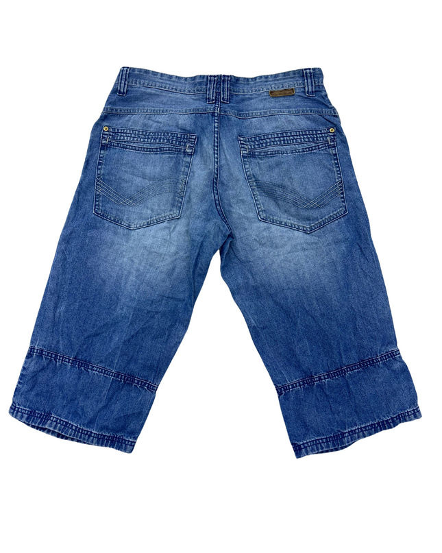 Tom Tailor Baggy Fit Denim Shorts – Light Wash Utility Style- M | Waist: 32