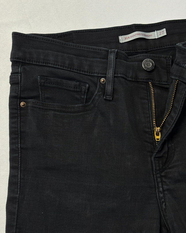 Levi's 314 Shaping Straight Leg Black Jeans