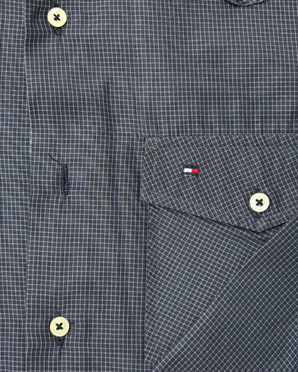 Tommy Hilfiger Sport Navy Micro Check Western Button-Up Shirt