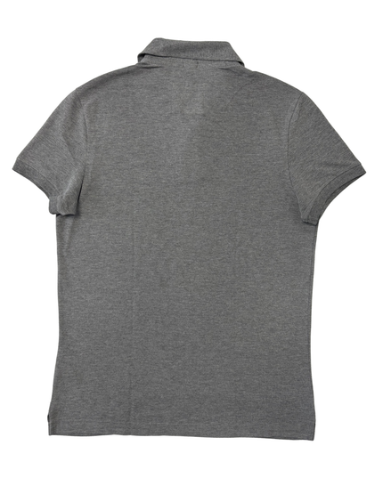 Hollister Stretch Fit Heather Grey Embroidered Polo Shirt - S