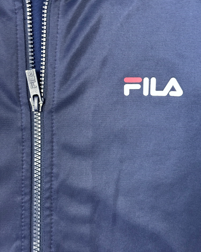 FILA Navy Blue & Red Tape Logo Full-Zip Track Jacket