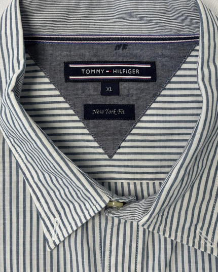 Tommy Hilfiger Gray & White Striped New York Fit Button-Down Shirt