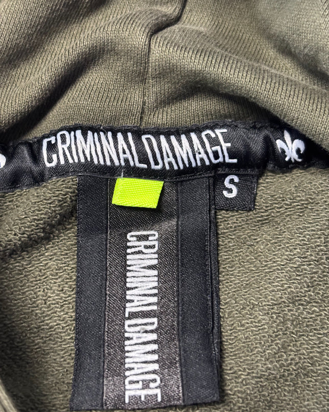 Criminal Damage Olive Green Dragon Graphic Hoodie