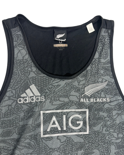 Adidas All Blacks AIG Rugby Singlet – Grey Camo Pattern - M