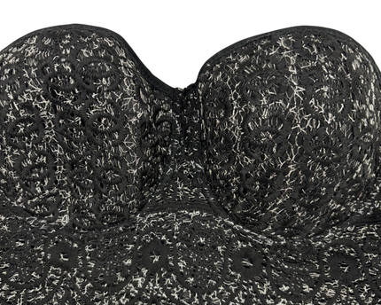 It Girl Y2K Black Lace Bustier Crop Top - XXS