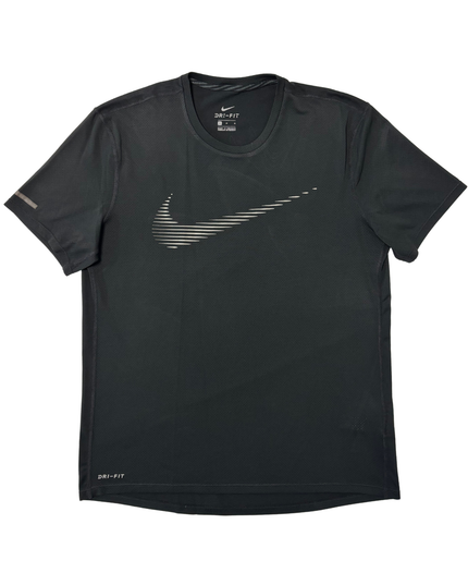 Nike Dri-FIT Black Reflective Swoosh Running T-Shirt