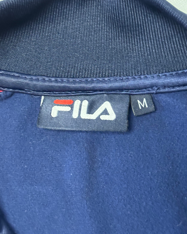 FILA Navy Blue & Red Tape Logo Full-Zip Track Jacket