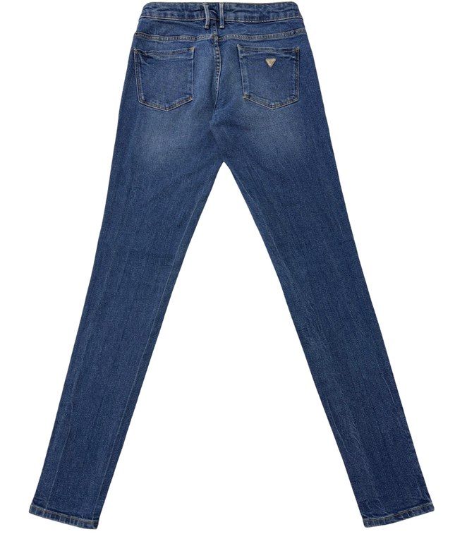 Guess Embellished Skinny Fit Mid-Wash Jeans