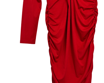 AMISU V-Neck Ruched Long Sleeve Bodycon Dress
