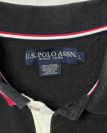 U.S. Polo Assn. Black & Red Diagonal Stripe Classic Polo Shirt