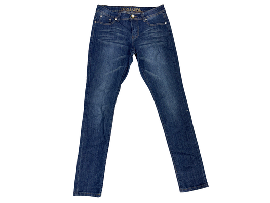 Embellished Skinny Jeans - Dark Blue - L | Waist: 31"